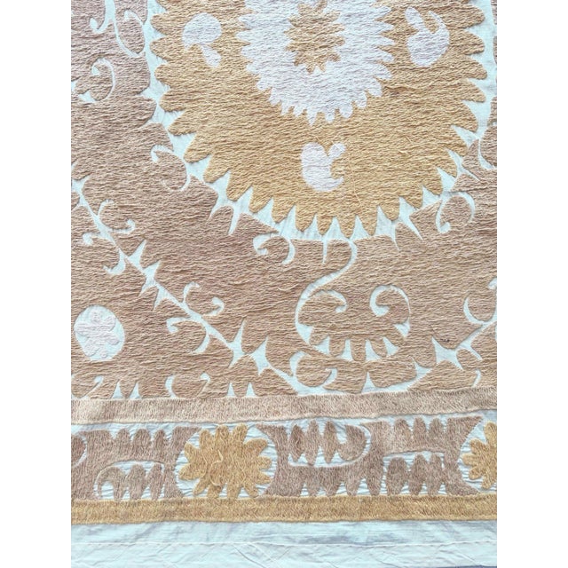 Mid-Century Modern 1970s Uzbek Suzani Textile Wall Art For Sale - Image 3 of 8
