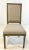 Stylish Transitional French Style Greige Linen Side Chair, gray wood frame with fluted legs
