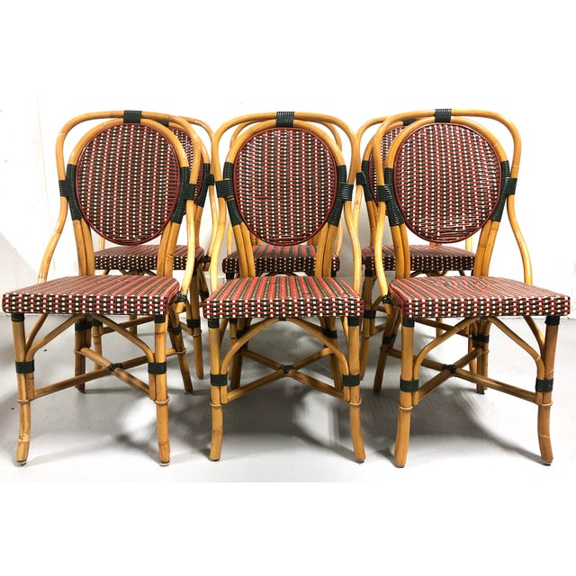 French Bistro Chairs Bamboo Rattan—Set of 6 Chairish