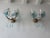 Italian C 1930 Aqua Blue Murano Flowers & Drops Crystal Prisms Sconces One of a Kind For Sale - Image 3 of 11