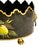 Maison Lancel Vintage French Black Tole Cachepot With Hand-Painted Fruit and Gilt Scalloped Rim Lion Head Ring Handles For Sale - Image 6 of 17