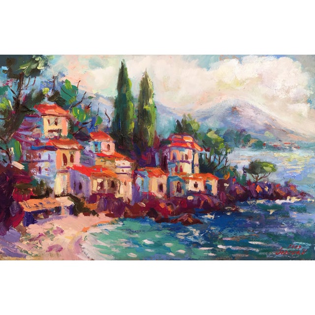 2020s Framed Original Seascape Painting Italy Landscape Wall Decor by Valeriya Serova For Sale - Image 5 of 13