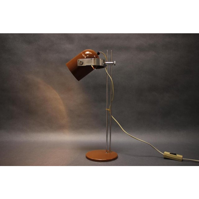 Brown Mid-Century Modern Table Lamp from Stanislav Indra, Czechoslovakia, 1970s For Sale - Image 8 of 12