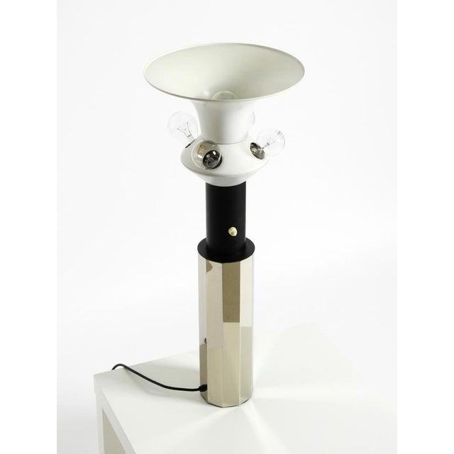 Metal Large Metal and Chrome Decagonal Table Lamp, 1960s For Sale - Image 7 of 18