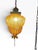 1960s Vintage Amber Textured Glass Swag Pendant Lamp With Decorative Metal Cage, Newly Rewired For Sale - Image 5 of 8