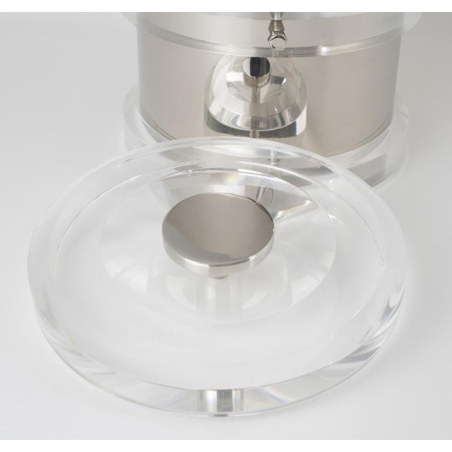 Metal Noel BC Modernist Barware Chrome and Lucite Ice Bucket, circa 1980 For Sale - Image 7 of 13