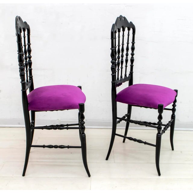 1950s Set of Mid-Century Italian Chiavari Dining Chairs by Giuseppe Descalzi, 1950s For Sale - Image 5 of 9