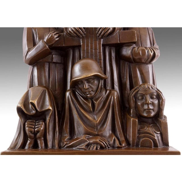 Memorial Sculpture, 20th Century, Bronze For Sale - Image 4 of 9