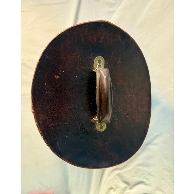1920s Vintage, English Leather Hat Box For Sale - Image 5 of 11