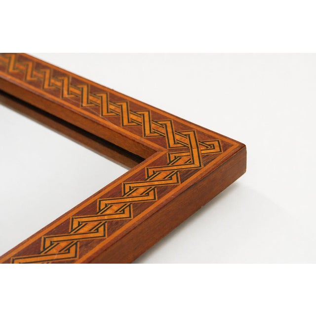 Rectangular Brown Marquetry Mirror by Pio Zanotti, Italy, 20th Century For Sale - Image 10 of 16