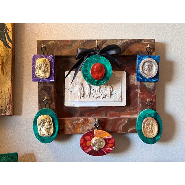 Italian Grand Tour Style Faux Marble Specimen Gilded Classical Intaglio Collection For Sale - Image 15 of 15