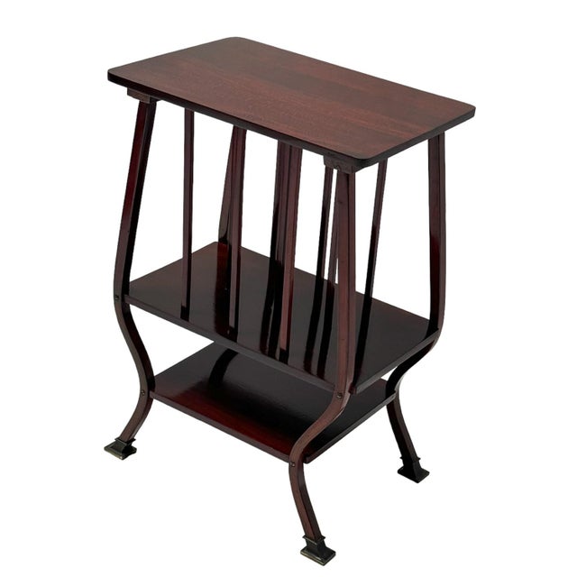 Stunning and rare Vienna Secession side table. Design by Gustav Siegel for Gebrüder Thonet Austria. Striking Austrian...