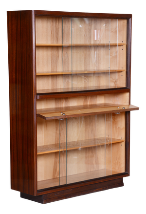 Art Deco Bookcase in Ash and Mahogany, Czech, 1940s