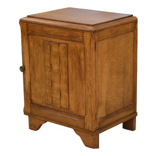Brutalist Oak Bedside Table, 1950s For Sale