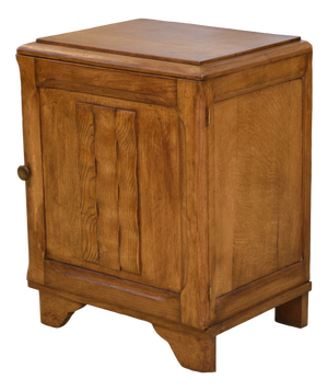 Brutalist Oak Bedside Table, 1950s