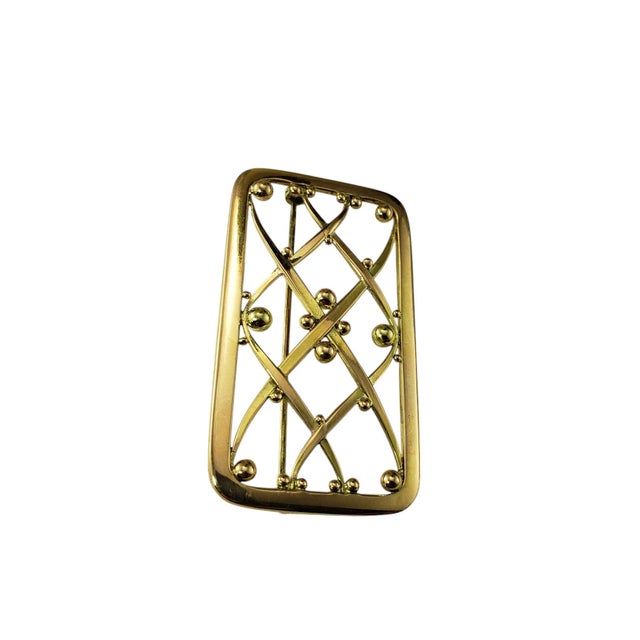 Contemporary Mid 20th Century Georg Jensen 18 Karat Yellow Gold Brooch/Pin For Sale - Image 3 of 6