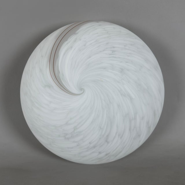 Glass Modern Spiral Satin Murano Glass Ceiling Lamp, 1970s For Sale - Image 7 of 13