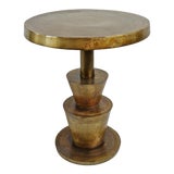 Image of Brass Deco Modern Side Table For Sale