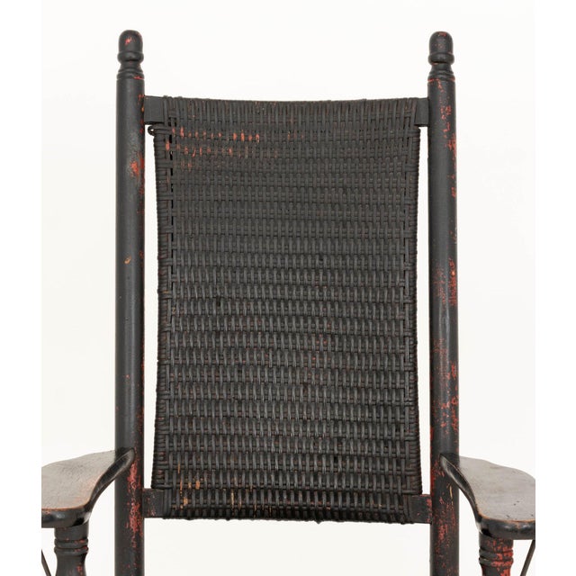 American Rustic Woven Rush Rocking Chair | Chairish