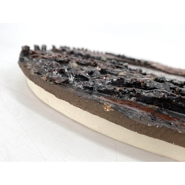 Mid-Century Modern Large Wall Object in Glazed Ceramic, 1950s For Sale - Image 3 of 14