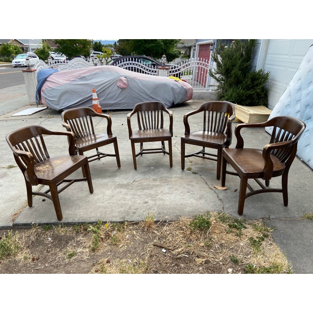 Antique Walnut Court Lawyers Desk Chairs Need Restoring Good Bones For Sale In Sacramento - Image 6 of 12