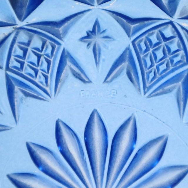 Vintage French Fruit Bowl in Blue Pressed Glass, 1960s For Sale - Image 14 of 15