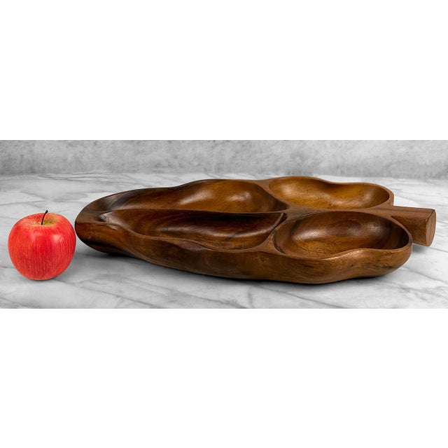 A 19" Polynesian Monkey Pod Wood Centerpiece Bowl, c.1970's - Solid Wood with a Drastic Grain Throughout - 19" wide -...