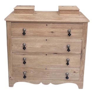 Antique Scrubbed Cottage Pine Chest of Drawers For Sale