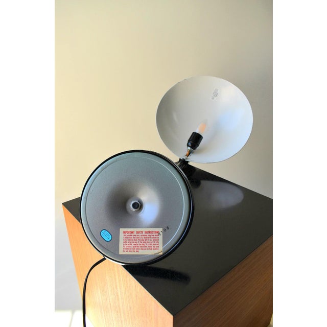 Metal Vintage Postmodern Art Specialty Co. Oversized Black Cantilever Saucer Desk Lamp For Sale - Image 7 of 13
