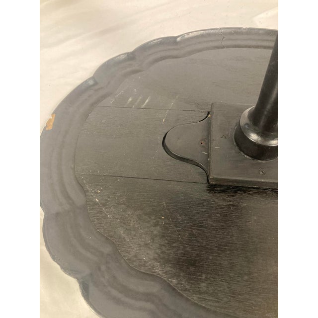 Antique Victorian Papier-Mâché Pedestal Table | Mother of Pearl Inlay |25'' H For Sale - Image 13 of 18