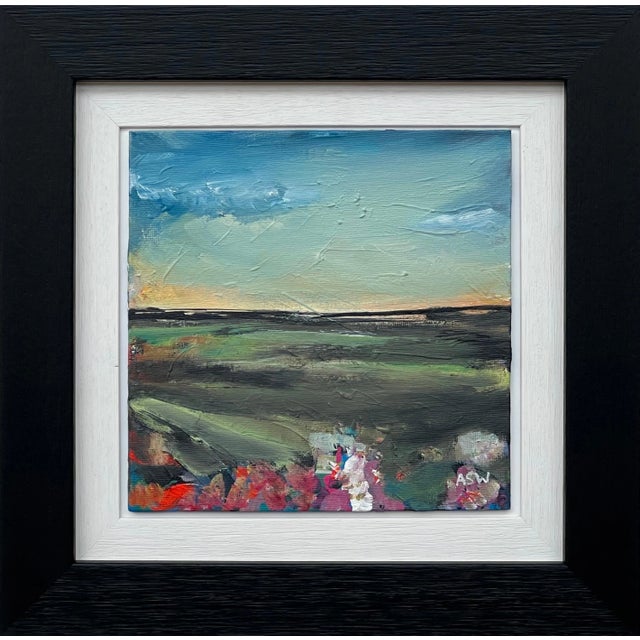 Angela Wakefield, Abstract Landscape Miniature Painting Study by Contemporary British Artist, 2024 For Sale