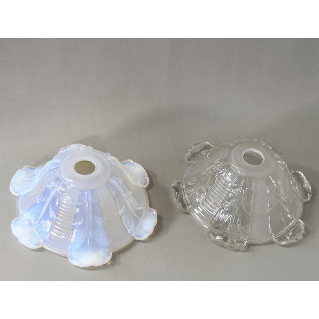 1930s French Art Deco Petitot & Ezan Nickeled Bronze Floral Frosted Glass Wall Sconces - A Pair For Sale - Image 10 of 12