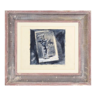 "Broken Promises" - Abstracted Floral Still Life in Acrylic and Pencil on Paper For Sale