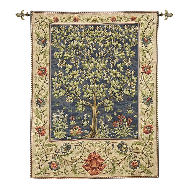 Tree of Life - Blue Loom Woven Tapestry - 142 X 90 Cm (4'8" X 3'0") - Requires Rod Size 2 For Sale