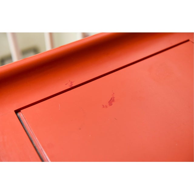 Wood Vintage Chinese Red Lacquered Altar Form Console Table For Sale - Image 7 of 8