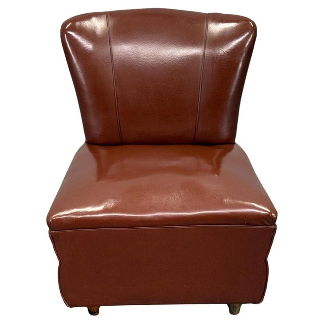 Mid-Century Italian Leatherette Lounge Chair, 1950s For Sale - Image 15 of 15