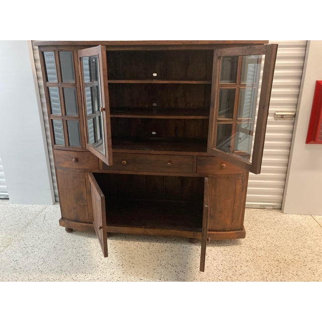 American Late 20th Century Vintage Amish Made Solid Wood Haberdashery or Butler’s Pantry For Sale - Image 3 of 11
