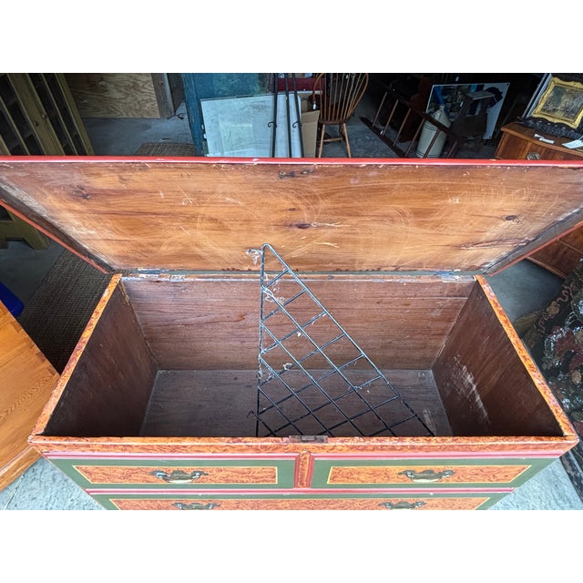 19th C. American Artisan Painted Mule Chest of Drawers For Sale - Image 6 of 18