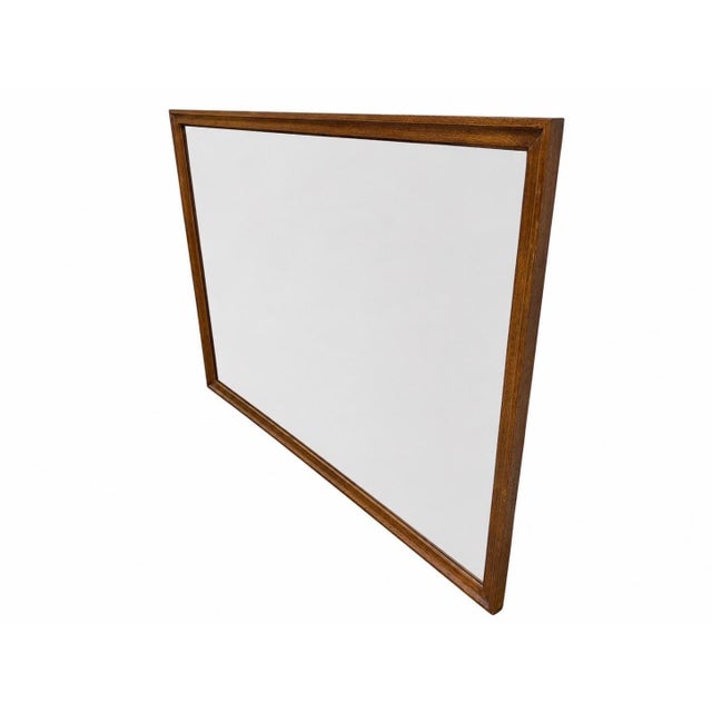 Mid-Century Modern Mid-Century Modern Broyhill Walnut Wall Mirror For Sale - Image 3 of 4