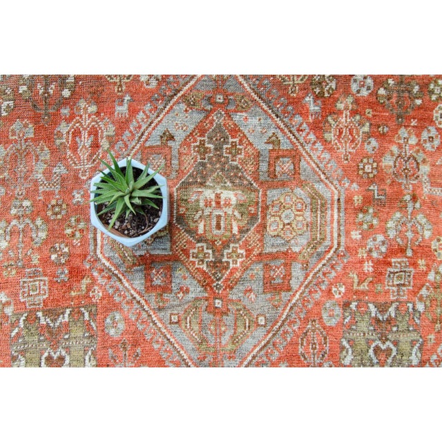 Tribal 1900s Antique Caucasian Kashkai Wool Pile Square Hand-Knotted Rug - 5′4″ × 6′10 For Sale - Image 3 of 10