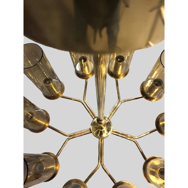 Mid-Century Modern Fully Restored Brass Model T10 Chandeliers by Hans-Agne Jakobsson for Hans-Agne Jakobsson AB Markaryd, 1970s, Set of 2 For Sale - Image 3 of 7