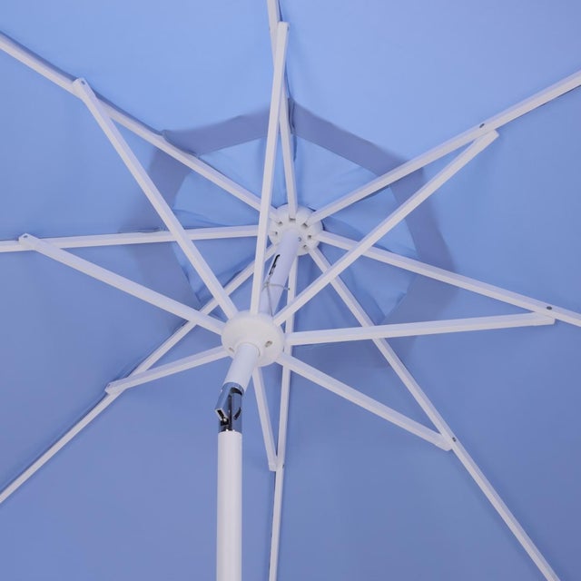 2020s Torsa 9 Ft Crank Umbrella, Baby Blue/White Pole For Sale - Image 5 of 9