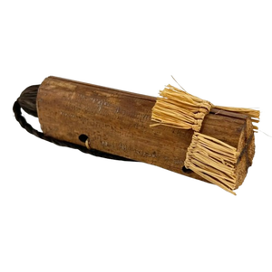 Early 20th Century Wooden Doll with Raffia Skirt MATTER COLLECTION