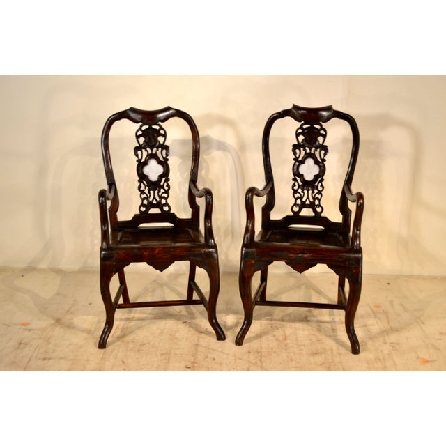 19th C Pair of Asian Armchairs For Sale In Greensboro - Image 6 of 6