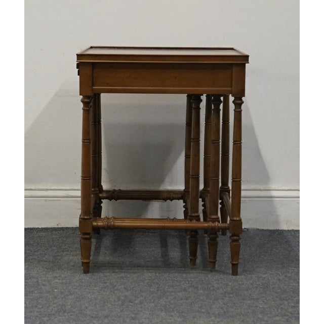Heritage Furniture Banded Walnut Italian Provincial 26" Accent Nesting End Tables 105-500 For Sale - Image 10 of 12