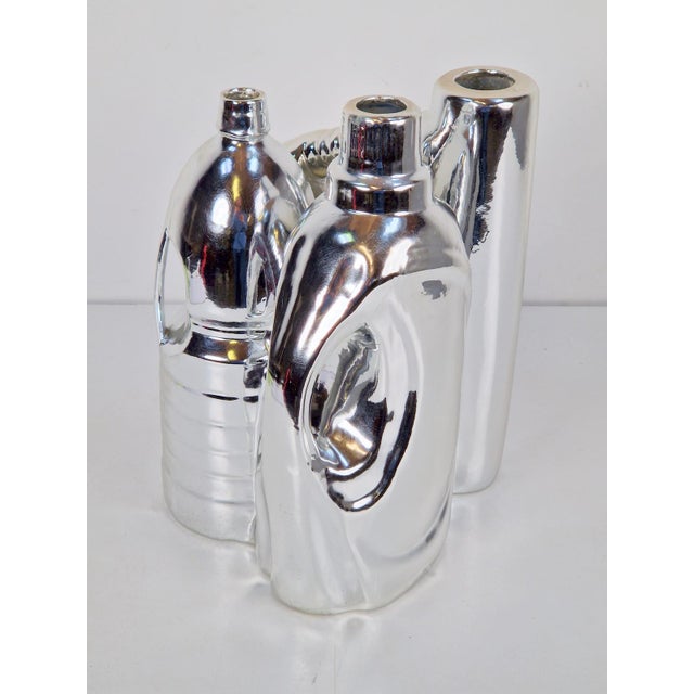 Silver Ceramic Vases and Cleaning Bottles from Pols Potten, 1990s, Set of 3 For Sale - Image 10 of 13