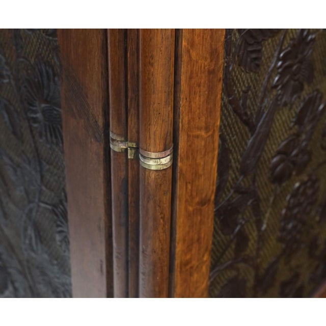 Arts and Crafts Oak Room Divider with Botanical Motifs Panels, 1890s For Sale - Image 11 of 18
