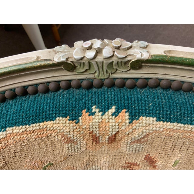 20th Century Needlepoint French Style Armchair For Sale - Image 11 of 17
