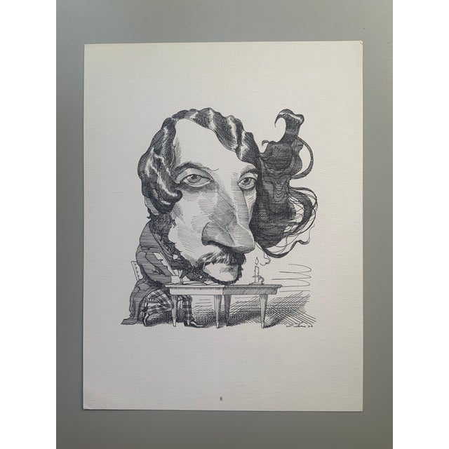 1977 Print Portfolio of Caricatures of Writers & Musicians by David Levine - Set of 14 For Sale - Image 13 of 18
