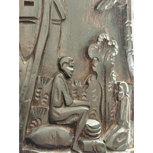 Wood Wooden Brush Holder from Benin, 1950 For Sale - Image 7 of 8
